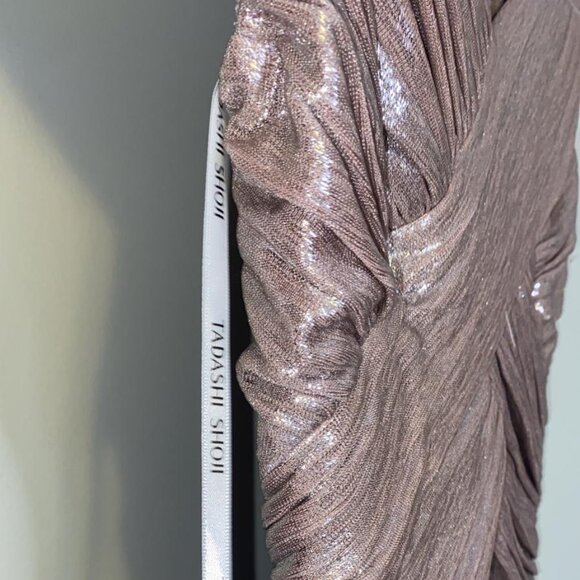 TADASHI SHOJI Constance Pleated Gown in Stretch-lamé - Picture 4 of 9